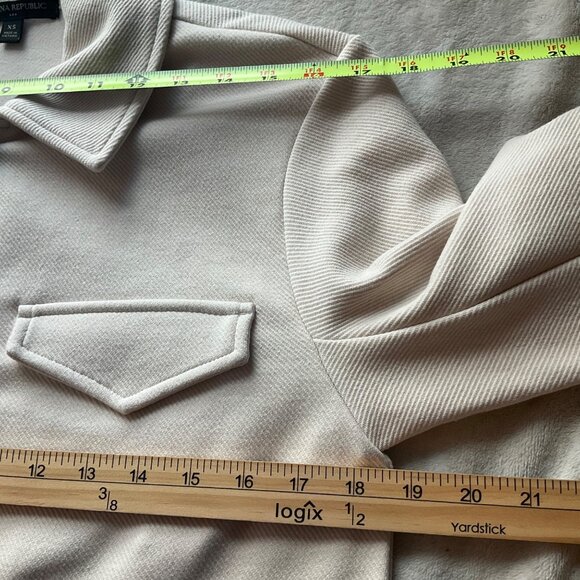 Banana Republic W Sz XS Cream Chore Coat Button-Up Jacket Twill Utility Safari - Picture 3 of 11
